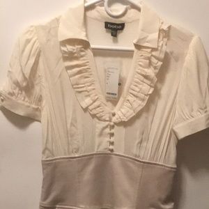 BEBE RUFFLE BLOUSE PENCIL SKIRT DRESS SIZE 8 NWT